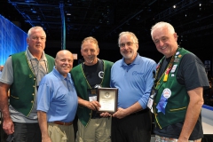 President Michael Yerkes, along with Kevin Flaherty, NBA John Casciano and CLAN Editor Bob Damatin accept 2016-2018 First Place Award for Branch #34's CLAN.