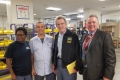 Back Bay Union Stewards Lucy Warren & John DiBlasi, and President Jerry McCarthy congratulate Newly Retired Tom McDonough on a job well done.